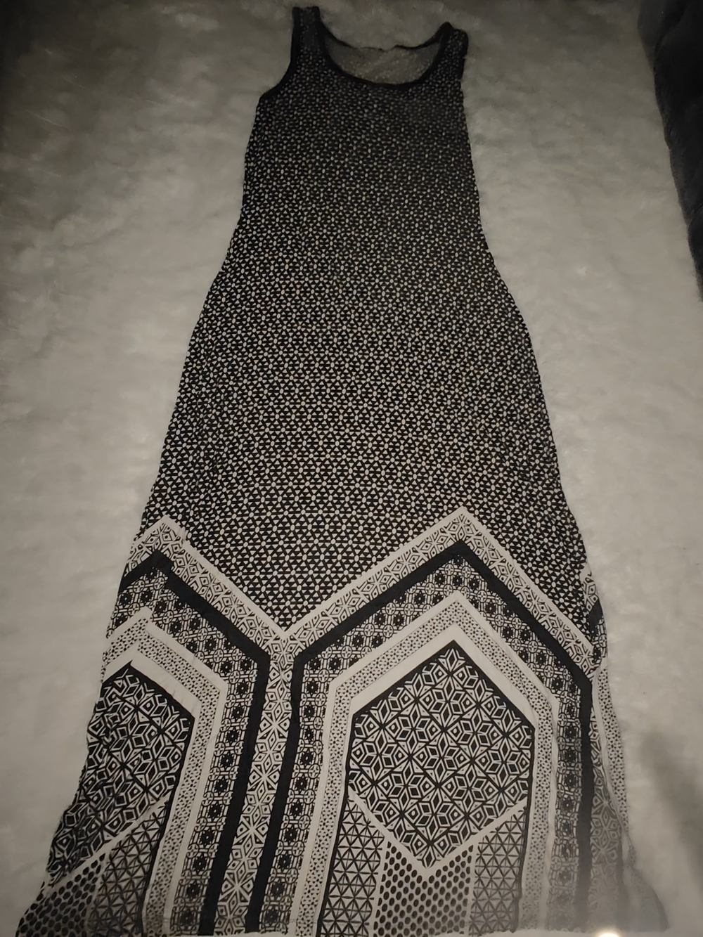 Black and White Geometric Maxi Dress